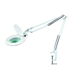 Eclipse 902-109 5" Diameter Magnifier Workbench Lamp with Bench Clamp, White