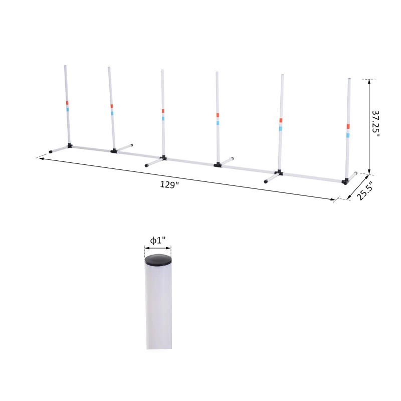 Sturdy Dog Weaves Poles Outdoor Pet Speed and Agility Equipment
