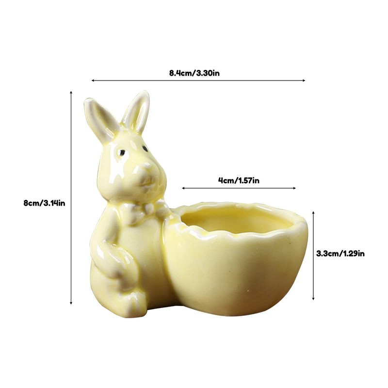 QUINTRA Easter Bunny Mini Ceramic Succulent Pots Thumb Flower Pots