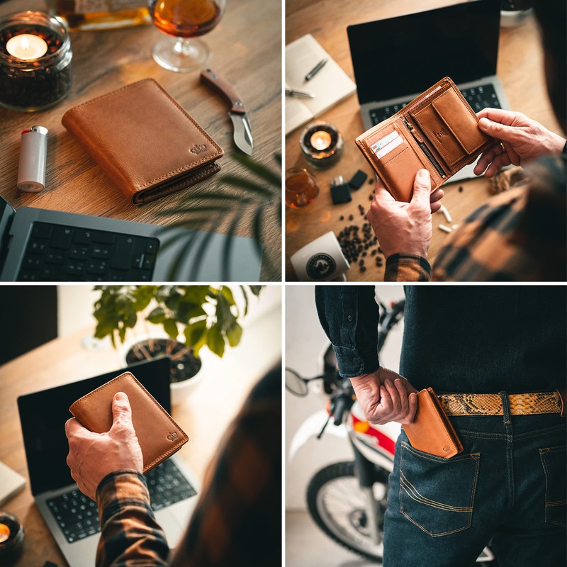 Baur Men's Genuine Leather Wallet with RFID Protection Large Wallet