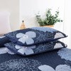 Floral Quilt Set California King Size Navy Blue Boho Bedspread