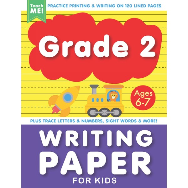 Grade 2 Writing Paper With Lines for Kids Ages 6-7: