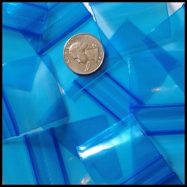 1000-1.5" x 1.5" 1515 Blue Zipper Lock Baggies Craft Resealable Plastic Baggy 2 Mil Zipper Poly Bags