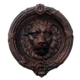 Treasure Gurus Lions Head Door Knocker Cast Iron Rustic Antique Brown