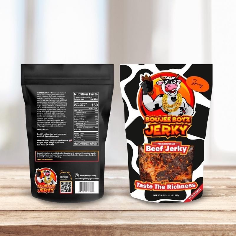 Boujee Boyz Jerky (Spicy) - Specification: 1/2 LB