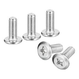 uxcell M6x15mm Flat Round Head Phillips Head Screws, 12Pcs 304 Stainless Steel Phillips Drive Machine Screw, Full Thread, Bright Finish, Furniture Screw Connection Bolt Screw