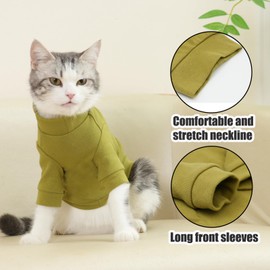 Axcimond Cat Sweater for Hairless Cat Shirts Sphynx Cat Clothes Kitten Sweater Autumn Winter Cat Jacket with Two Legs Warm Shirt for Cat Pajamas for Cats Soft Stretchy Pullover Cat Costumes for Cats