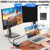 QIANRENON HDMI 1 in 2 Out Splitter Adapter 4K@60hz HDMI