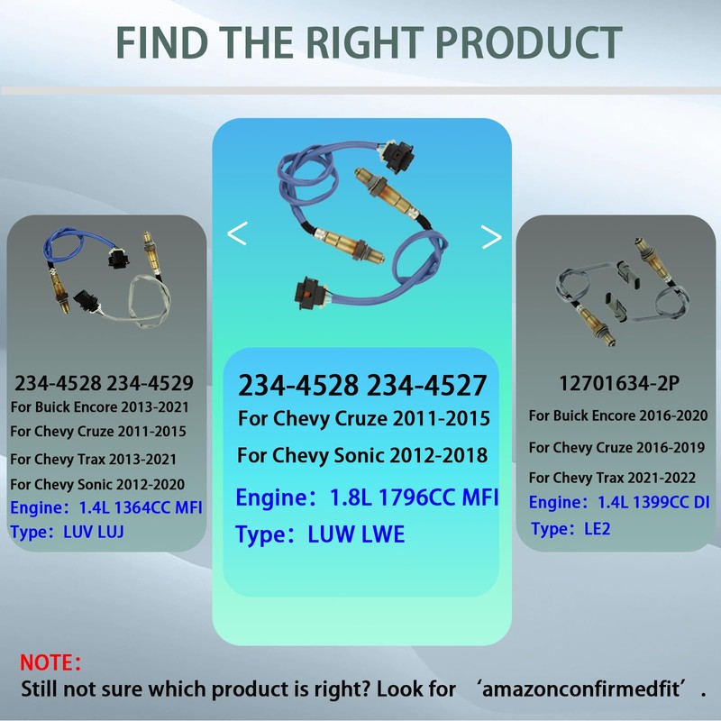 ChawYI 2PCS Oxygen O2 Sensor Upstream and Downstream fit for