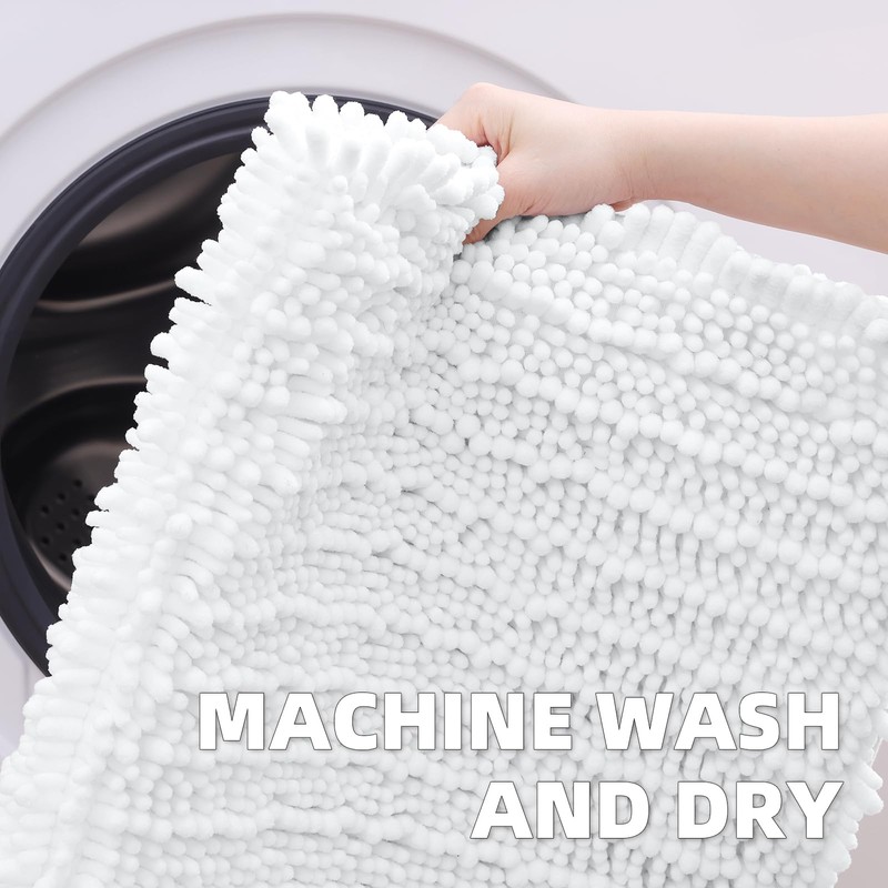 OLANLY Luxury Chenille Bath Mat, Extra Soft Thick Absorbent Shaggy