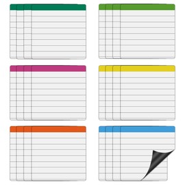 Sticky Notes 4x4 with Ruled Lined,Dry Erase Magnetic Sheets,Small Magnetic Stickers,24 Pieces,Work for Fine Markers on Fridge or Whiteboard