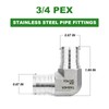 TAISHER 1PCS 304 Stainless Steel 90 Degree Elbow Pex Fittings,