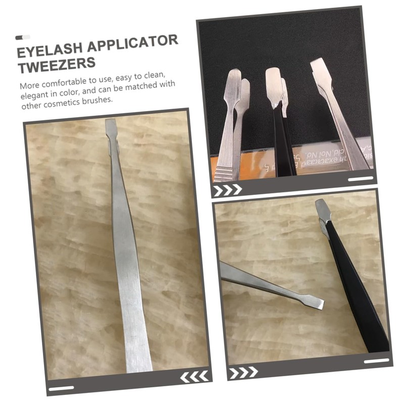 jojofuny 3pcs Stainless Steel Tweezers for False Eyelashes Eyebrow Shaping