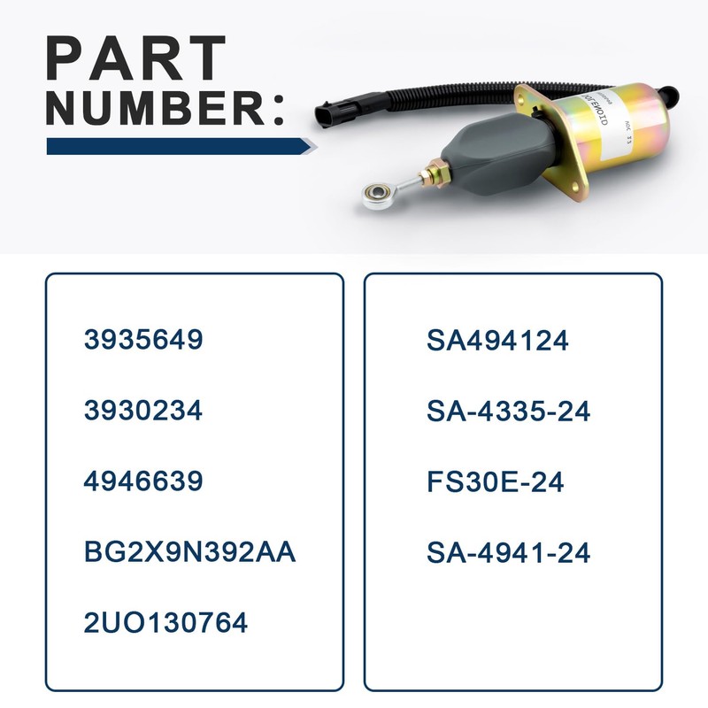 3935649 Fuel Shut Off Solenoid Valve 12V fit for Cummins