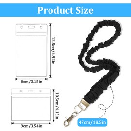 Teacher Lanyards for ID Badges Keys, Retractable Keychain Holder Scrunchie Lanyard for Keys Women Nurse Cruise Ship (Black)