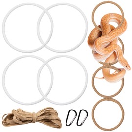Snake Climbing Rings Reptile Enrichment Toys with Hemp Rope and Buckles for Ball Pythons, Corn Snakes, Bearded Dragons, Iguanas and Chameleons Terrarium Habitat Decor Playground Accessories