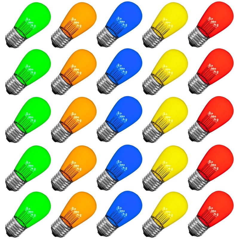 Novelty Lights 25 Pack LED S14 Outdoor Patio Edison Replacement