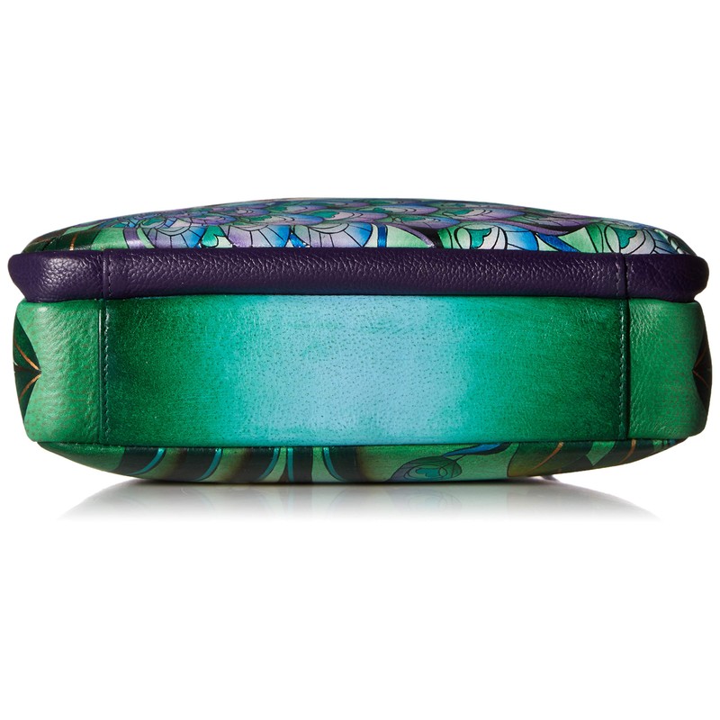 Anna by Anuschka Women's Medium Cross Body Hobo, Midnight Peacock,