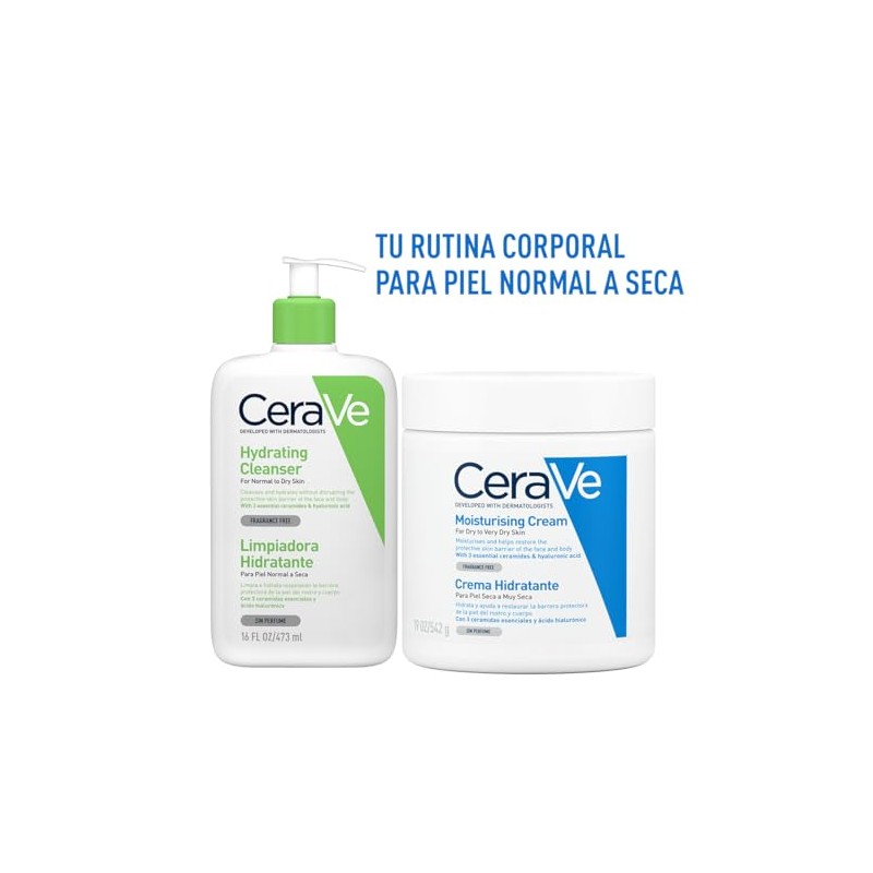 CeraVe rutina corporal piel seca: Limpia + hidrata