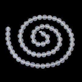 CHEAVIAN 60PCS 6mm Natural White Agate Gemstone Round Loose Beads for Jewelry Making 1 Strand 15"