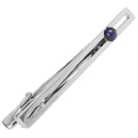 mila schon mst8394 Mira Sean Slit Plate Purple Glass Tie Clip, Brass, Czech Glass
