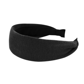 axy Wide Headband Made of Ribbed Fabric Beautiful Women's Headband Hair Accessories Hair Band Hairband HR10B (Black, Wide)