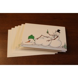 Funny Holiday Cards | Naughty Snowman Christmas Card Set | Three 4x6 " Greeting Cards with Envelopes | Unique, Hilarious, and Original Designs | Assorted Box Set