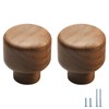 Evionlin 8 pcs Walnut Wood Round Chinese-Style Cute Cabinet Door