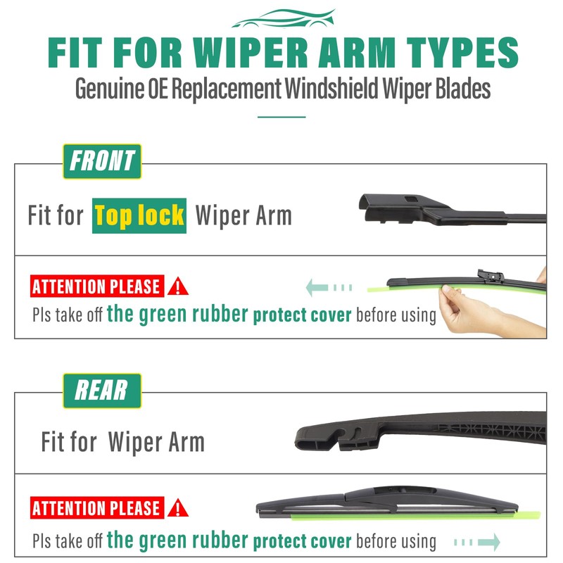 24" 19" 10" Windshield Wiper Blades Replacement for Honda CRV
