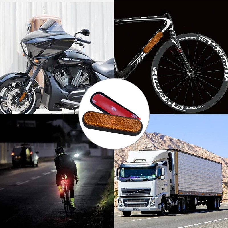 Pack of 4 Fork Reflector, Yellow Rectangular Reflector, Yellow Rectangular