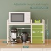 NETEL Expandable Microwave Stand,2 Tier Metal Kitchen Countertop Organizer Shelves