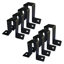 SRNETKJ 8 Pcs 2x4 Black Strap Post Ties, Heavy Duty Wood Deck Fence Post Tie Gazebo Mounting Brackets for 2"x4" Post Beam, Thickness 2mm(14 Gauge)