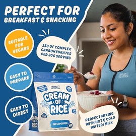 Applied Nutrition Cream of Rice - Suplemento de carbohidratos de alta calidad, fuente de energa para desayunos y aperitivos, fcil de digerir, poco... 