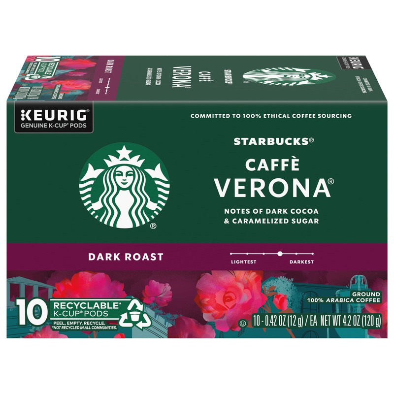 Starbucks Coffee K-Cup Pods, Caffè Verona, Dark Roast Coffee with