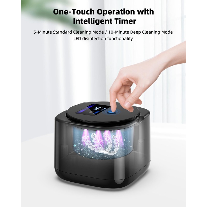 Ultrasonic Retainer Cleaning Device, NaNaLazy Dental Ultrasonic Cleaner for Retainers,