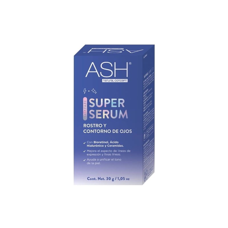Serum Facial y contorno de Ojos Ash Natural 30grs