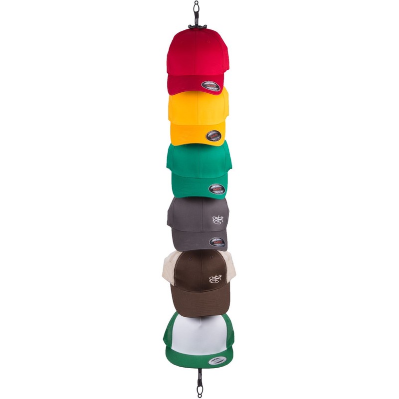 2Stoned Cap-Rack Basic+ Cap Holder in Black with 6 Clips