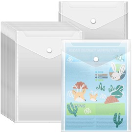 Vmiapxo 20 Pack Stamp and Die Storage Pockets, Small Plastic Filing Envelopes Waterproof Sticker Organizer Receipt Holder Reusable Photo Storage Folders for DIY Scrapbooking Paper Craft(7" x 9.4")