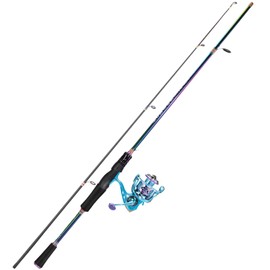 Sougayilang Spinning Fishing Rod Reel Combo, 6.9ft 2 Pieces Medium Heavy Pole with Bright Strong Smooth 2000 Reel for Freshwater