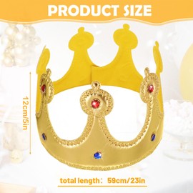 Regal Prince Crown, Golden Birthday Crowns King Crown for Kids Birthday Boy Parties Accessory Supplies Boy Party Dress-Up Photo Props for Kids Baby Shower Party Decoration