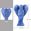 Nupuyai 3" Blue Aventurine Guardian Love Heart Crystal Angel Statue,