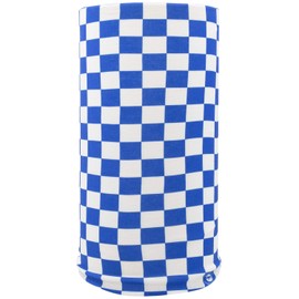 Bandana.com Checkered White and Blue Tube Headband - Single Piece