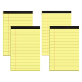 Small Note Pads 5x8 Yellow – 4 Pack, 80gsm Premium Thick Paper, 30 Sheets/ 60 Pages Per Pad, Perforated Pages Narrow Ruled Writing Pad, College Ruled Legal Notepads 5x8 for Homework, Office, Business