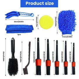 15 Pcs Car Detailing Brush Kit,Wheel Brushes Set,Tire Cleaning Brush Detailing Kit,Vent Cleaning Brushes Set for Car Motorcycle Bike Wheels,Engine,Vents,Dashboard