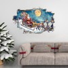 LHIUEM 3D Christmas Wall Decals Santa Claus Reindeer Eve Wall