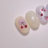 Handmade Nail Tips Cherry Berry - Round Short / 수제네일팁체리베리