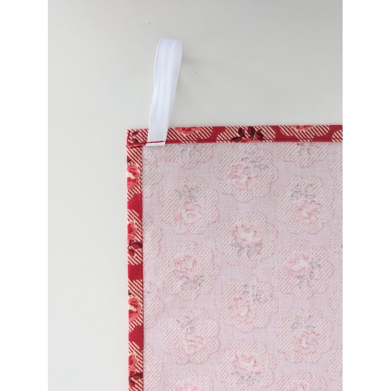 Tea Towel in Cath Kidston Freston Rose Red Handmade in