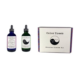 Color Tree's 8oz (240ml) CDS Chlorine Dioxide Kit - 22.4% (28%) Sodium Chlorite (NaClO2) & 4% Hydrochloric Acid - Two 4oz (120ml) Glass Bottles