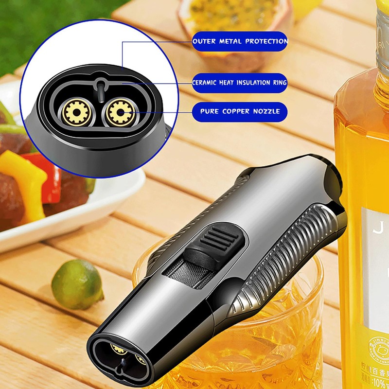 KAIEOMGN Dual Jet Flame Torch Lighter Butane Refill, Windproof Refillable