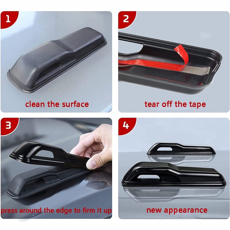 Riloer 2 pieces black car bonnet hinge cover trim decoration